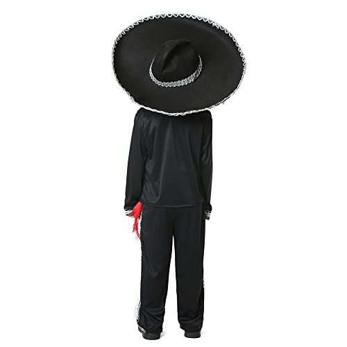 YEMYIQZ Boy Mexican Costume Kids Traditional Mariachi Amigo Dance Cosplay Costumes Halloween Outfit Bowtie Belt Suit Outfit