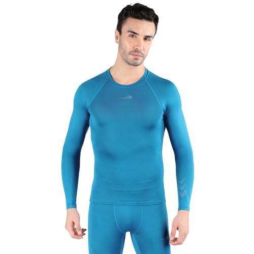Image of DSC Mens Full Sleeve Compression T-Shirt - Breathable Base Layer for Cricket, Gym - Skin-Fit Performance Activewear for Training, and Fitness Activities