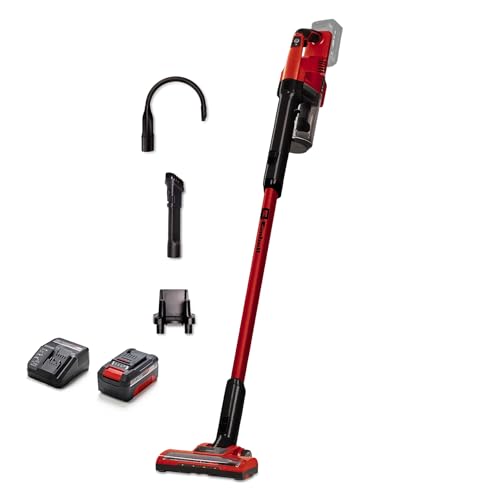 Einhell Akku-Stielstaubsauger TE-SV 18 Li Power X-Change (Li-Ion, 18V, beutelloser Akku-Staubsauger, 0,6 L Auffangbehälter, Zyklontechnologie, 3-fach Filtersystem, inkl. 4,0 Ah Akku und Ladegerät)