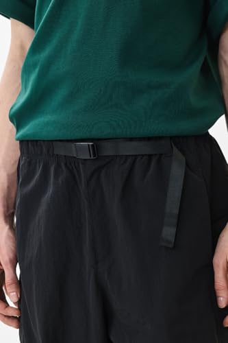 Image of SNITCH Men Cargo Pants | Relaxed Fit with Elastic Waistband & Adjustable Belt | 100% Nylon Material & Multiple Utility Pockets for Casual & Street Wear