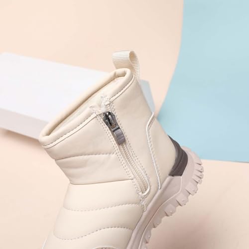 Boys Girls Snow Boots Outdoor Cold Weather Winter Boots Kids Anti Slip Side Zipper Thermal Chunky Mid Calf Snowboots2