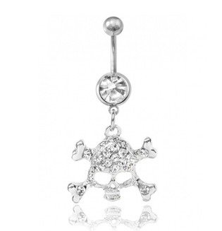 HQ-CLOUD Piercing Stainless Steel Skull Rhinestone