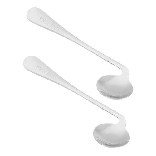 NOLITOY Ergonomic Elderly Feeding Spoon Wear-Resistant 2pcs Adaptive Utensils for Home Outdoor Use