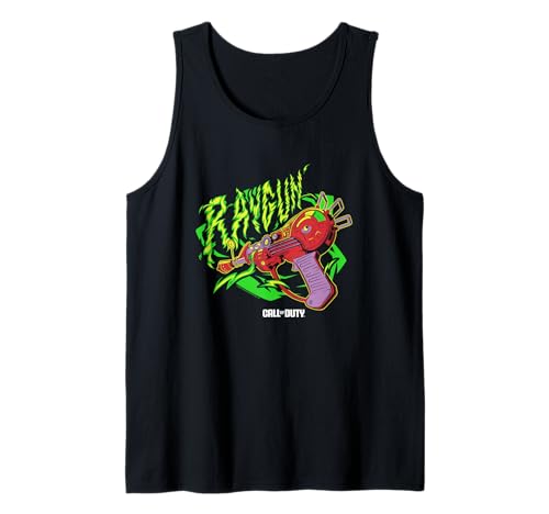 Call Of Duty Raygun Zombie Green Neon Big Chest Retro Logo Canotta