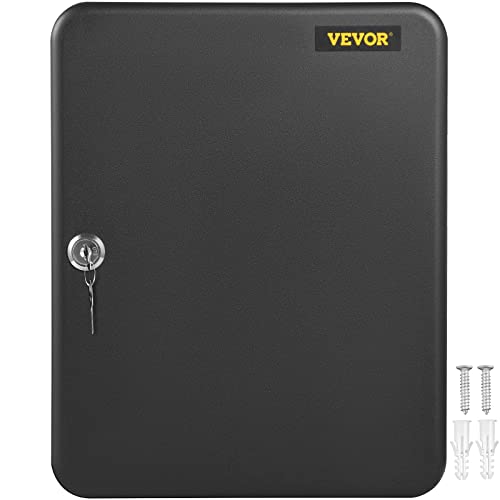 Vevor Key Cabinet, 72 Large Capacity Key Box, Key Lock Cabinet Steel, Q235 Steel Key Storage, Wall Mounted Key Storage Cabinet, Black Key Box Organizer For Office, Hotel, Bank #TOP7
