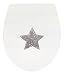 Produktbild Calmwaters® WC Sitz mit Motiv Sternchen, WC Deckel mit Absenkautomatik, antibakteriell, Duroplast Toilettensitz oval, universale O-Form, Top-Fix-Befestigung, Metallscharnier, Motiv, 26LP3219