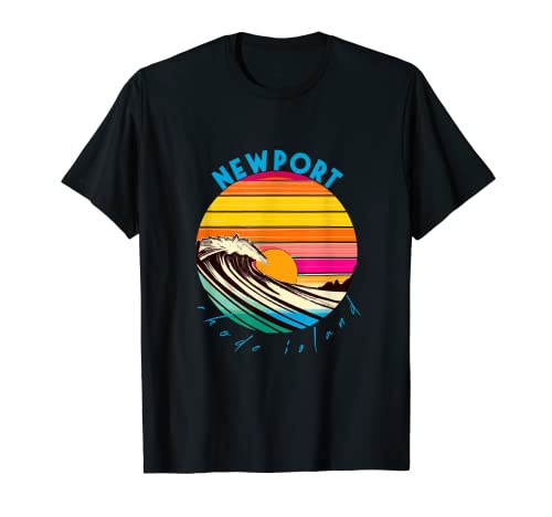 Newport RI Retro 1980s Style Rhode Island Beach T-Shirt