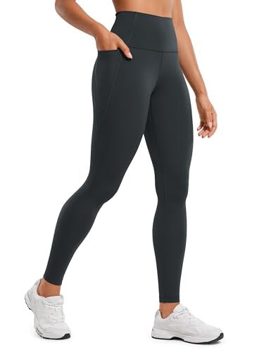 CRZ YOGA Womens Butterluxe Workout Leggings 28 Inches - High Waisted Gym Yoga Pants with Pockets Running Buttery Soft