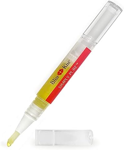 Bliss Kiss | 1 Vanilla Fragrance | Nail Oil Cuticle Pen w/Vitamin E & Jojoba⏤Nail Strengthener Nail Growth Treatment for Brittle Peeling Breaking Thin Nails