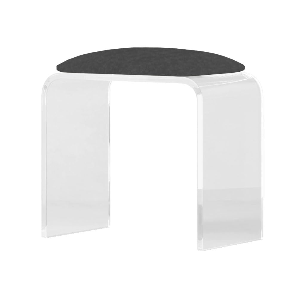 Taburete de baño acrílico | Taburete de ducha de baño acrílico antideslizante multicolor(Black)
