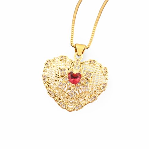 Collier coeur ouvrable en cuivre et zircon le cadeau romantique de Saint-Valentin