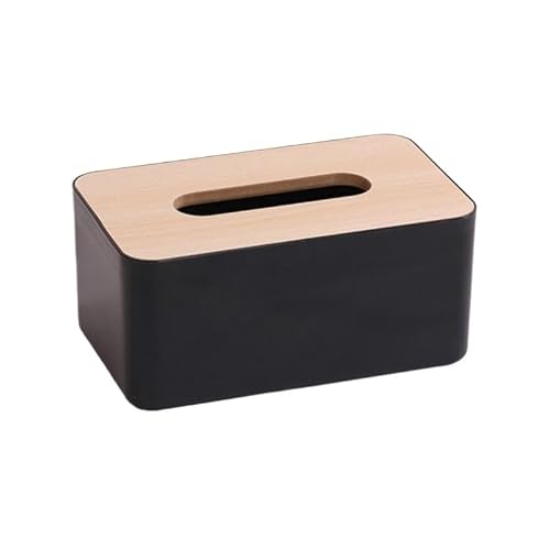 1pc Rectangular Tissue Box Cover -Holder For Disposable Paper Facial Tissues(Black)
