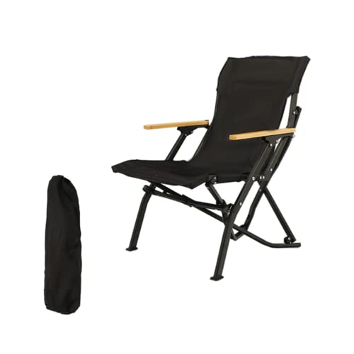 wiltop Campingstuhl Klappstuhl Ultraleicht Aluminiumlegierung für Innen-und Außenbereich, Wandern, Picknicks, Aluminium Buche, Schwarz-tiefer Rücken Cover