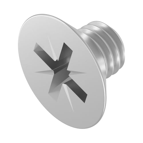 SECCARO Vite a testa svasata M4 x 5 mm, in acciaio Inox V2A VA A2, DIN 965, con impronta a croce/PZ, filettatura completa, 20 pezzi