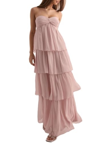 Image of Women Y2k Backless Long Dress Halter Tie Neck Maxi Dress Flowy Beach Sundress Summer Streetwear