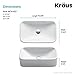 KRAUS Elavo Rectangular Vessel White Porcelain Ceramic Bathroom Sink, 19 inch KCV-122