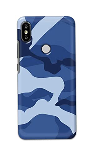 Image of Printed Hard Back Cover Case for Mi Redmi Y2 Back Cover (Army Blue Pattern) -1302