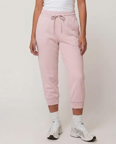 Image of Real Essentials 3 Pack: Women's Fleece Capri Joggers Athletic Lounge Gym Running Sweatpants with Pockets (Available in Plus)