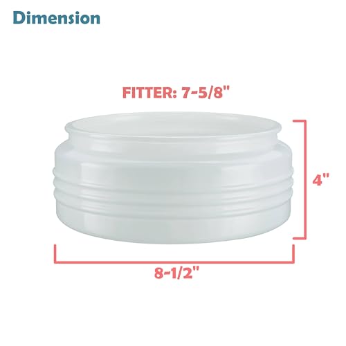 Image of Aspen Creative 25014-60-1, White and Clear Glass Drum Shade for Hallways, Closets, Kitchen and Bathroom, Size: 8-1 /2 inch D x 4 inch H