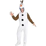 SUIT YOURSELF Frozen 2 Olaf Zipster Halloween Costume for Adults, Disney, Small/Medium (40-42), with Attached Hood