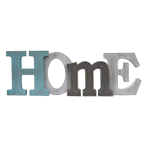 Wooden Home Sign Decor Aqua Hanging Block Letters Sign Rustic Free Standing Decorative Wooden Letters For Wall Decor Cutout Letters Wooden Word Signs Home Signs Shelf Decor (Home) #TOP27