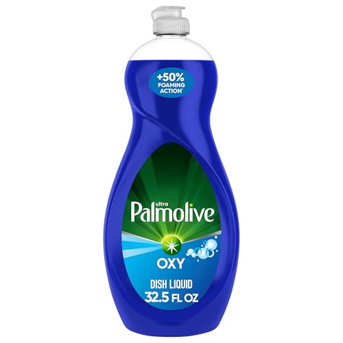 Palmolive Ultra Oxy Liquid Dish Soap, Deep Grease Cutting, No Soaking Needed, Powerful on Plastics, Dishwashing Liquid, 32.5 fl oz