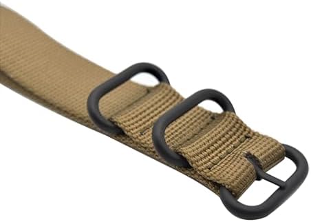 Alxptino Nylon Watch Band for Men - Soft and Durable Watch Strap with Black PVD Brushed Buckle (Khaki, 20mm) — view 2