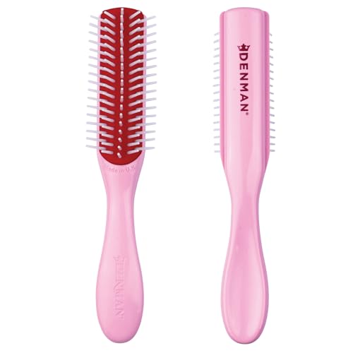 Denman D14 Pink Crush Brosse à cheveux 5 rangées – Mini brosse de définition et de coiffure pour tous les types de cheveux – Lissage, brushing, coiffage...