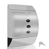 Pyoimmne Stainless Steel Mailbox, Large Capacity Wall-Mount Mailbox, Locking Mailbox with Key Lock, Mailboxeswith Newspaper Holder - Rust Proof, 15.6