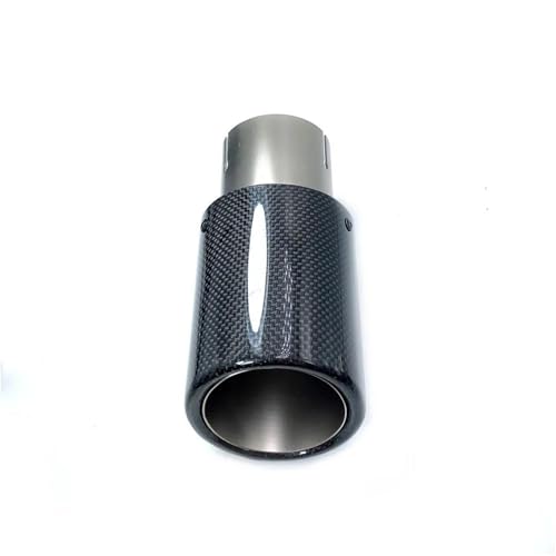 Tubo de escape de coche en carbono brillante ID 63mm con silenciador de chorro arena