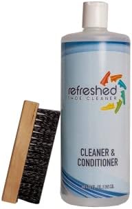 Refreshed Shoe Cleaner & Conditioner - Large 32 oz Refill + Brush - Easily Clean Suede, Leather, Nubuck, Canvas and Mesh Shoes