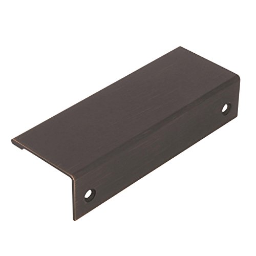Image of Amerock | Cabinet Pull | Oil Rubbed Bronze | 3-3 /4 inch (96 mm) Center to Center | Edge Pull | 1 Pack | Drawer Pull | Drawer Handle | Cabinet Hardware