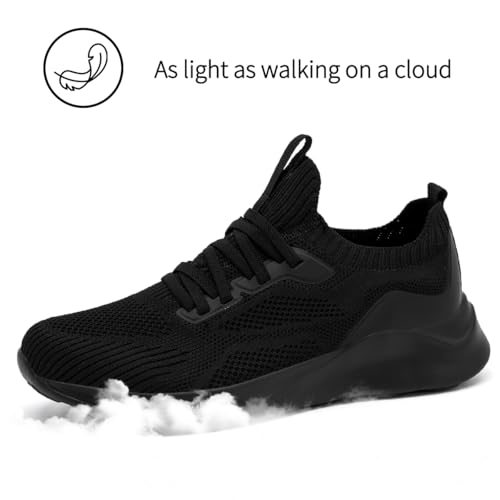 Womens Walking Shoes Running Sneakers Slip On Tennis Sport Workout Gym Athletic Travel Work Lightweight Non Slip Fashion Breathable Comfortable Shoes All Black Size US 83