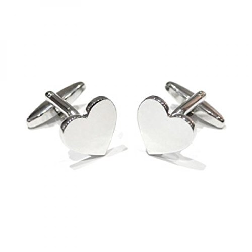 Mancuernillas para hombre RGT grabables en forma de corazón miniatura 1