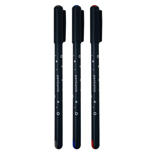Image of Pentonic Cipher 0.5mm Ball Pen, Tumbler Pack | Blue, Black & Red Ink (Set of 100)