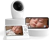 eufy Babyfoon met camera E21, 4K UHD, 5 inch display (720p), hybride WLAN/offline modus, bediening via app en monitor, zwenk- en kantelfunctie, 8-voudige zoom, draagbare camera met accu