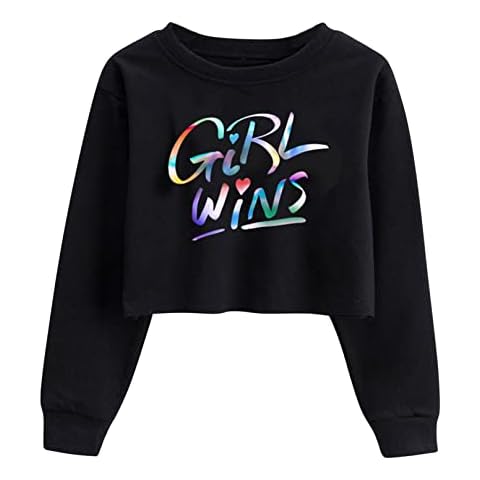 Agoky Sudadera Niñas Camiseta Casual de Manga Larga con Estampado de Letras Cover