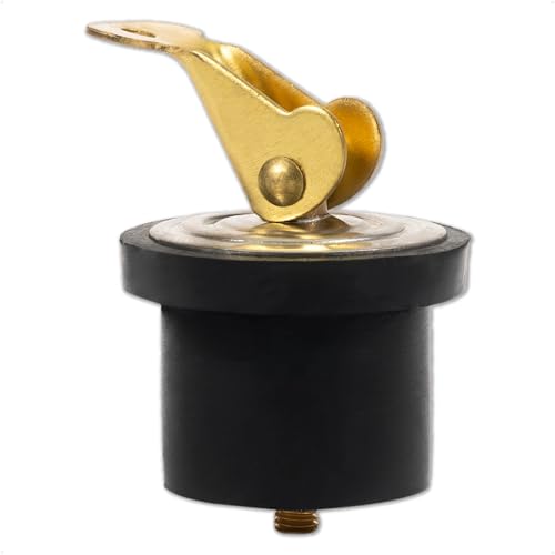 Five Oceans 7/8-Inch Brass Boat Drain Plug, Locking Livewell Plug, Locks in Place - FO2209