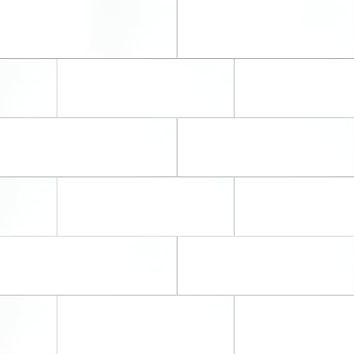 Metro White Glossy Ceramic Bathroom Kitchen Shower Wall Tile Sample
