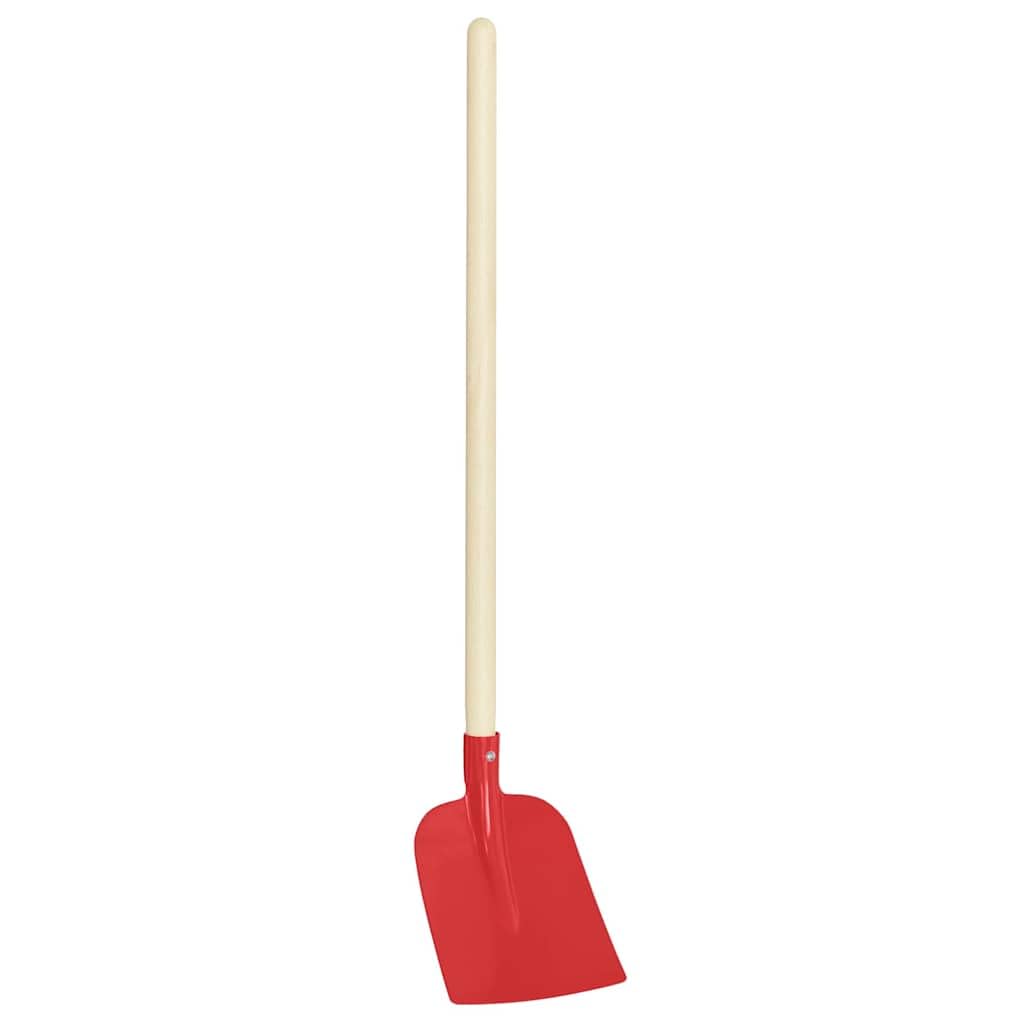 Pala de acero con recubrimiento de polvo rojo, 32 x 24,5 cm, pala de jardín para arena, tierra, grava, compost, jardinería, exterior, camping, terraza, balcón, con hoja de metal resistente