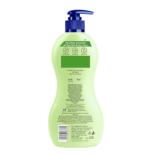 Parachute Advansed All Day Aloe Lotion, 100% Natural Moisturisers, 400ml - Image 2