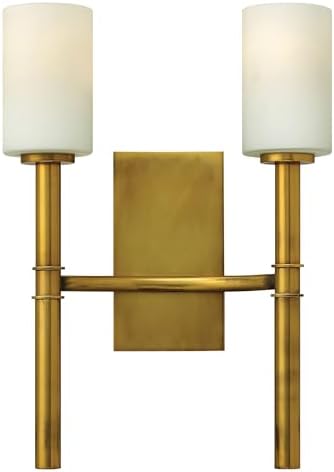 Hinkley Margeaux Transitional Two Light Wall Sconce, Vintage Brass