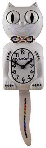 Kit Cat Klock Limited Edition Rainbow White Crystals Jeweled Clock