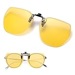 Clip Lunettes Conduite de Nuit, Lunettes de Vision Nocturne Verres Jaunes Polarisés Anti-Éblouissement Ultra léger Clip Lunettes de Soleil pour Hommes Femmes Unisex Conduite Outdoor Sports