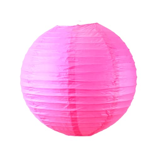 Boule Papier Rose Fushia 30cm - Lampion Papier en Papier de Riz - Lanterne Japonaise Rose Fushia pour Décoration de Mariage, Anniversaire, Fêtes
