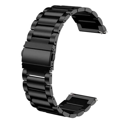 GameSir 20mm Smartwatch Strap, Premium Soft Silicone Replacement Band, Metal Buckle for Amazfit GTS 2 / Bip/Lite/Pro – Sweatproof, Durable & Fashionable Watch Strap for Men & Women (Metal Black)