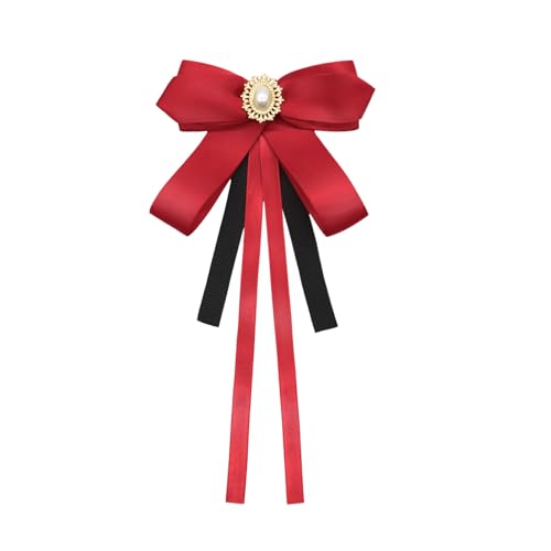 Image of LJBFNN Womens Bow Tie, Clip on Bow Ties Pre Tied Bowtie for Women Girls Ribbon Rhinestone Bow Tie for Shirt Uniform Wedding