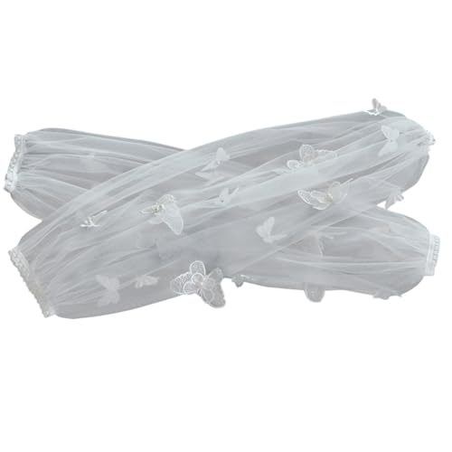 蝶の腕は、ブライダルガウンドレス装飾袖のシャツビショップ装飾チュールビーズ蝶メッシュスリーブのための長袖を覆う