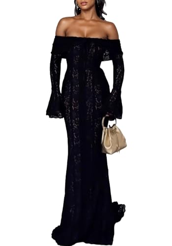 LETSVDO Lace Dress for Women Off Shoulder Bodycon...