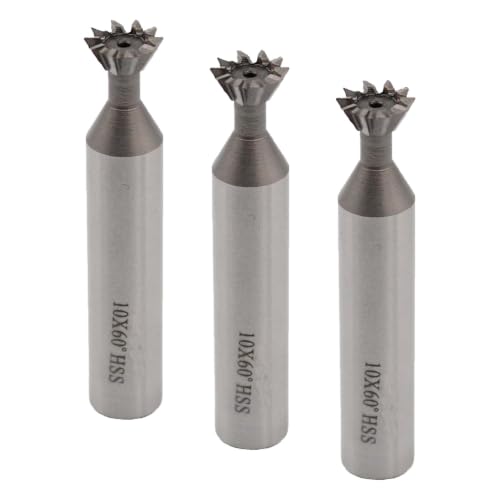 Image of HSS High Speed Steel 10mm 3 /8 inch 60 Degree Dovetailcutter Milling End Mill | (Pack of 3)